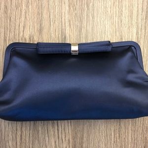 NWOT - Navy Satin Convertable Clutch Crossbody